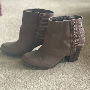 Taupe Fergalicious Booties, Size 8, 3in heels, NWOT